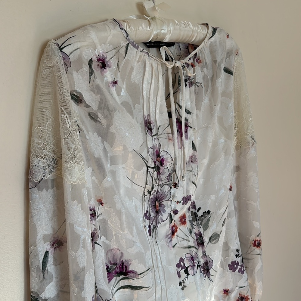 WHBM Floral Blouse